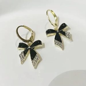 ✨ Korean Black Ribbon Bow Earrings for Girls & Women ✨ - Image 5