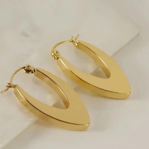 Korean Earrings | Gold Plated Hoop Earrings for Women | Stainless Steel Earrings for Girls & Women - Image 3