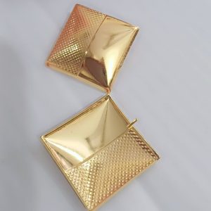 ✨ Gold Plated Anti Tarnish Square Design Earring for Girls & Women ✨ - Image 3