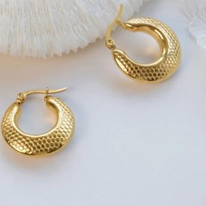 Korean Earrings | Gold-Plated Simple Style Hoop Earrings | Stylish & Elegant Jewelry for Girls & Women - Image 3