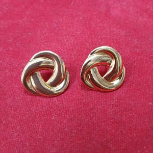 Korean Earrings | Gold-Plated Twisted Anti Tarnish Stainless Steel Stud Earrings | Stylish & Elegant Stud for Girls & Women - Image 3