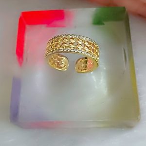 Gold Plated Anti Tarnish Stainless Steel Interconnected Adjustable Finger Ring - Image 4