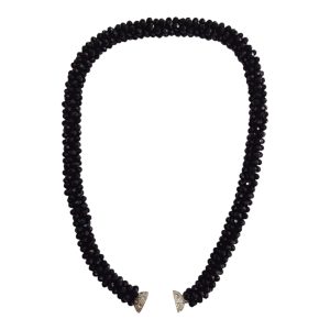 Handmade Magnetic Lock BLACK Crystal Western Wear Necklace for Women and Girls - Image 4