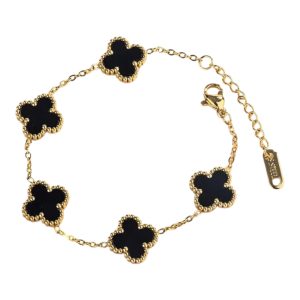 ✨ Stainless Steel Anti Tarnish Gold Plated Clover Chain Bracelet for girls & woman ✨ - Image 3