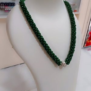 Handmade Magnetic Lock GREEN Crystal Western Wear Necklace for Women and Girls - Image 4