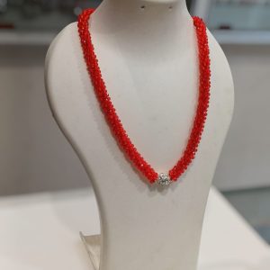 Handmade Magnetic Lock RED Crystal Western Wear Necklace for Women and Girls - Image 4