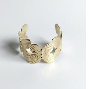 ✨ Gold Plated Anti Tarnish Stainless Steel Open Floral Cuff Bracelet for girls & women ✨ - Image 4